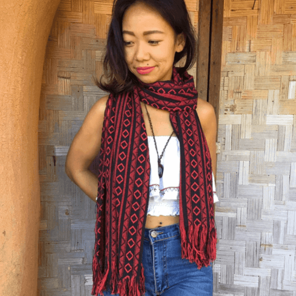 Handmade Scarves and tote bags made in Thailand in small village of Pai