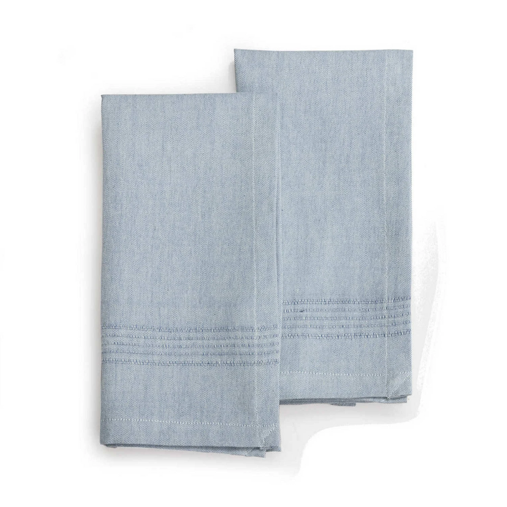 Handwoven Cotton Napkins 51cm x 51cm Juniper Berry Blue design