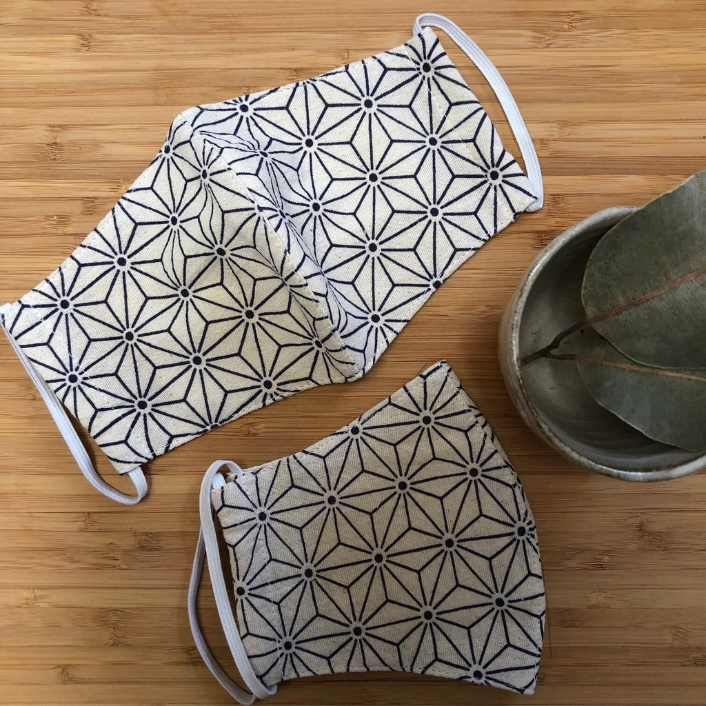 reusable facemask - cream floral