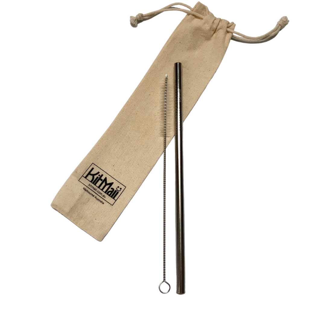 stainless steel drinking straws (singles) straight / silver