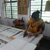 Handmade block printed cotton serviettes Aspen Slate colour