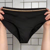 Bimba Reusable Period Underwear black with gold band, front view