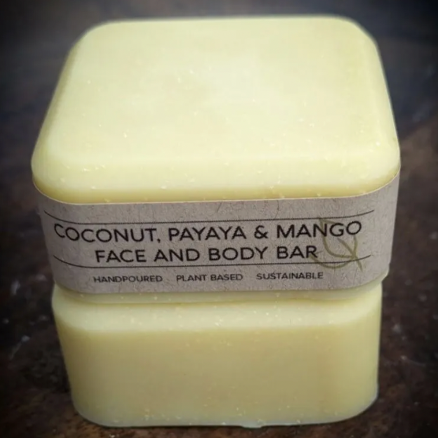 Handmade Soap Coconut Papaya & mango Face & Body Bar (Small)