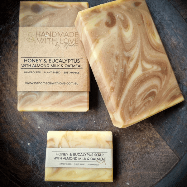 Handmade Soap Honey, Eucalyptus with Oatmeal & Almond Milk