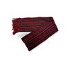 Handmade Cotton Scarf, made in Thailand folded on white background Red and Black tones