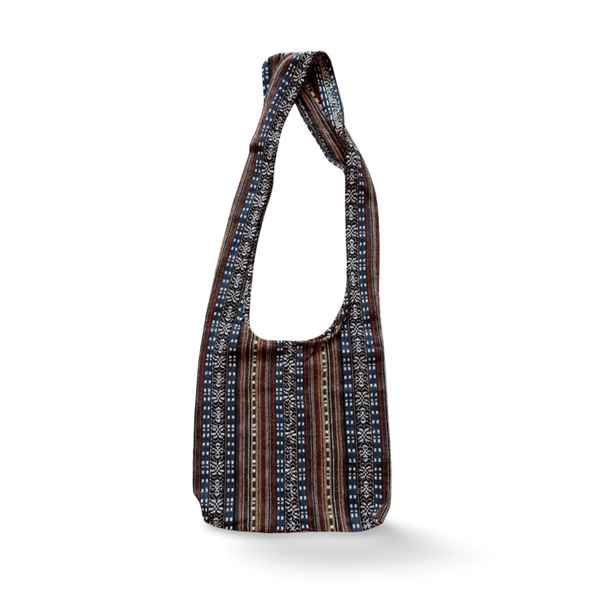 Handmade in Thailand Cotton Tote Bag in blue and beige tones