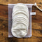 Reusable Bamboo Cotton Make Up Remover Pads on Laundry Bag