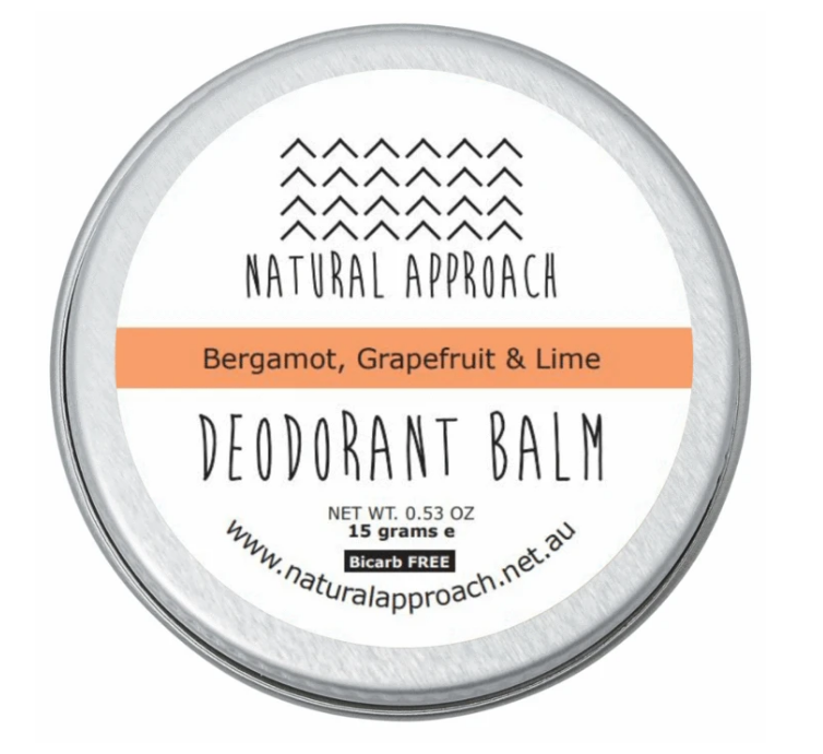 natural approach deodorant bergamot, grapefruit & lime 15g bicarb free kitmaii