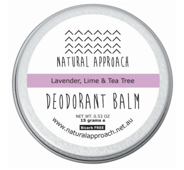 natural approach deodorant lavender, lime & tea tree 15g bicarb free kitmaii