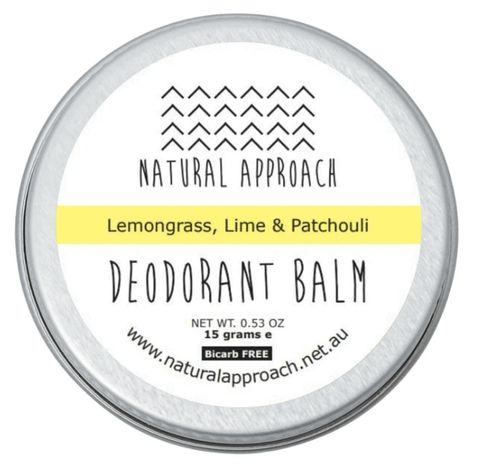 natural approach deodorant lemongrass, lime & patchouli 15g bicarb free kitmaii