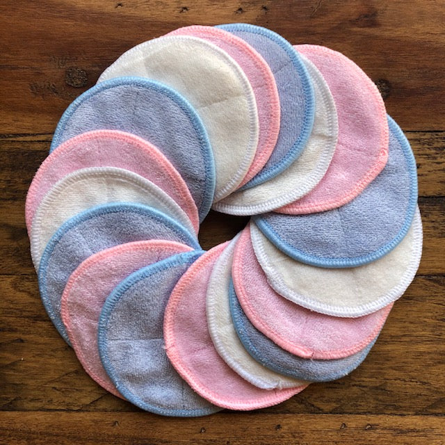 reusable bamboo cotton make-up remover pads - white