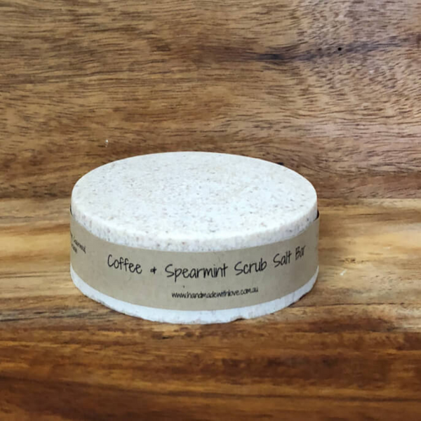 handmade coffee & spearmint scrub bar 120-130g