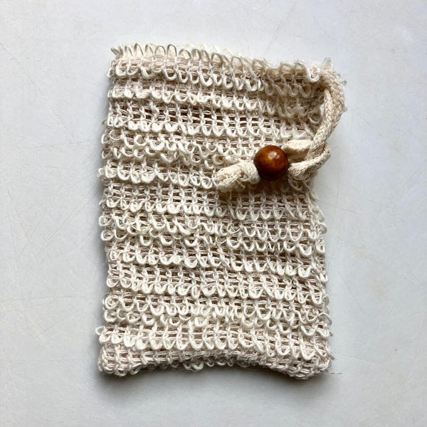 cotton-linen exfoliating soap bag