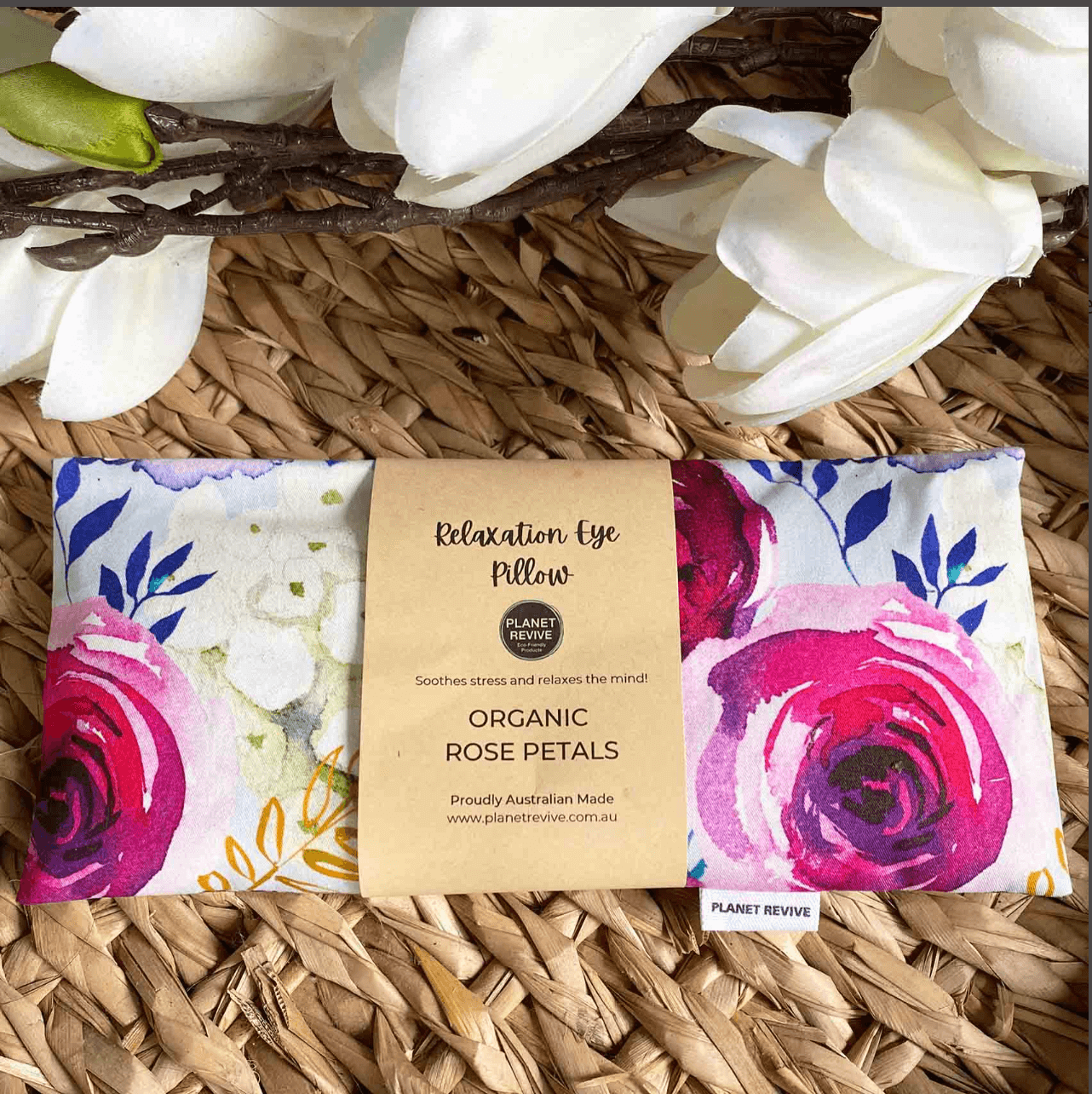 Relaxation Eye Pillow, Rose, all cotton, all natural Planet Revive KitMaii