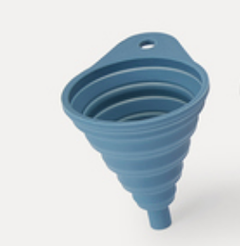 mini silicone foldable funnel blue