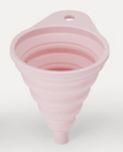 mini silicone foldable funnel pink