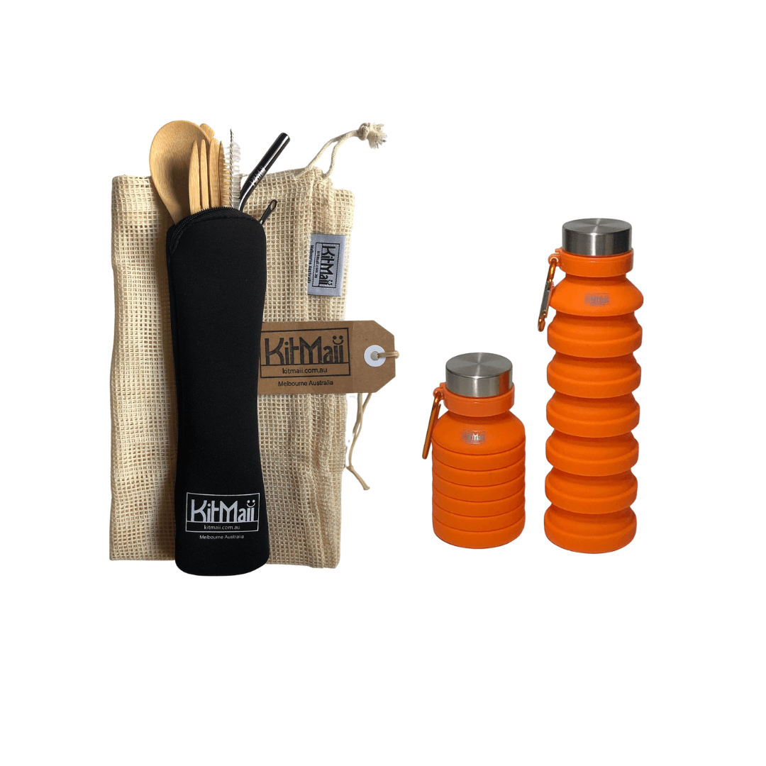 grab 'n' go eco travel kit orange / black pouch
