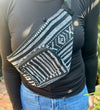 handmade belt bag black tribal print kitmaii
