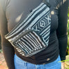 handmade belt bag black tribal print kitmaii