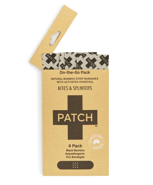 patch activated charcoal bamboo bandages on-the-go 4 pack