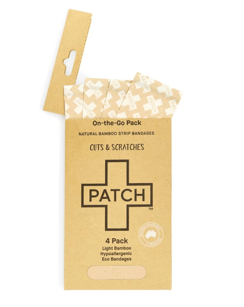 patch natural bamboo bandages on-the-go 4 pack