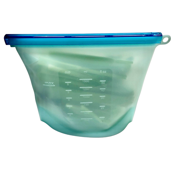 reusable ziploc food bags 1.5 litre - light blue