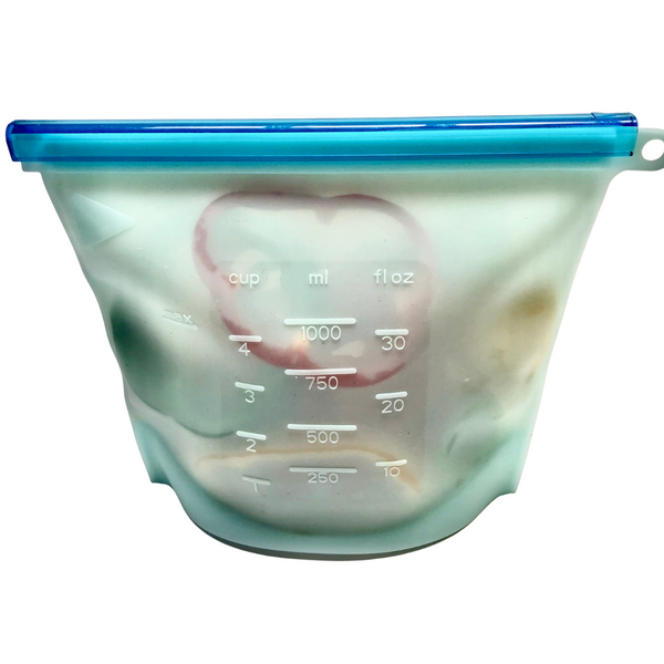 reusable ziploc food bag 1 litre - light blue