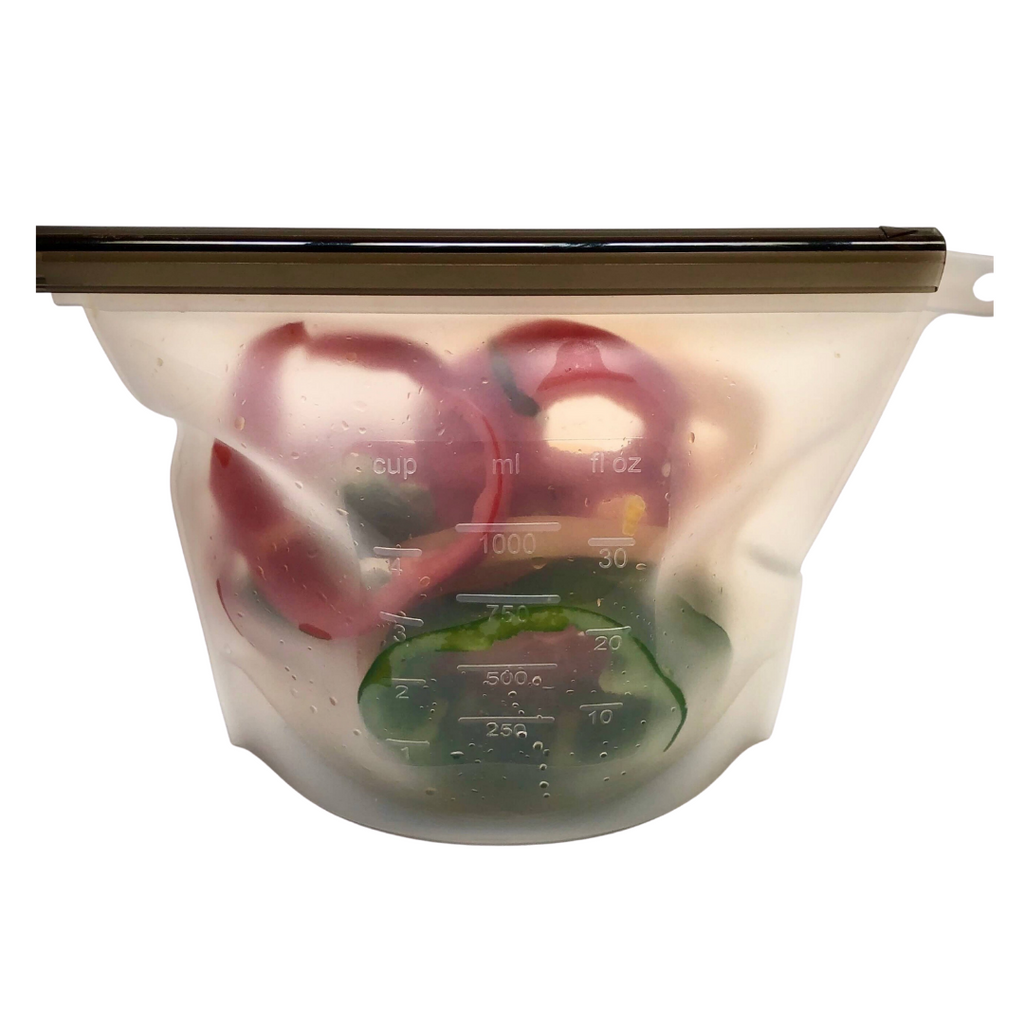 reusable ziploc food bags 1 litre - clear