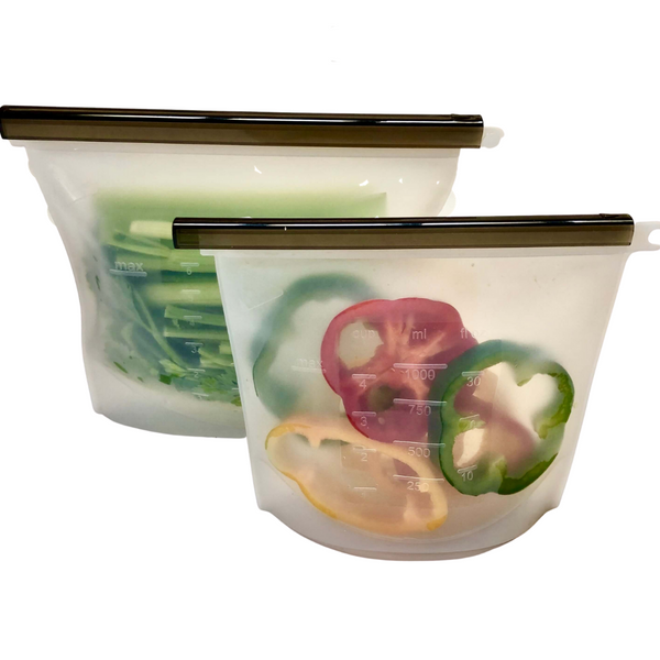 reusable ziploc food bags (set 1 litre & 1.5 litre) - clear