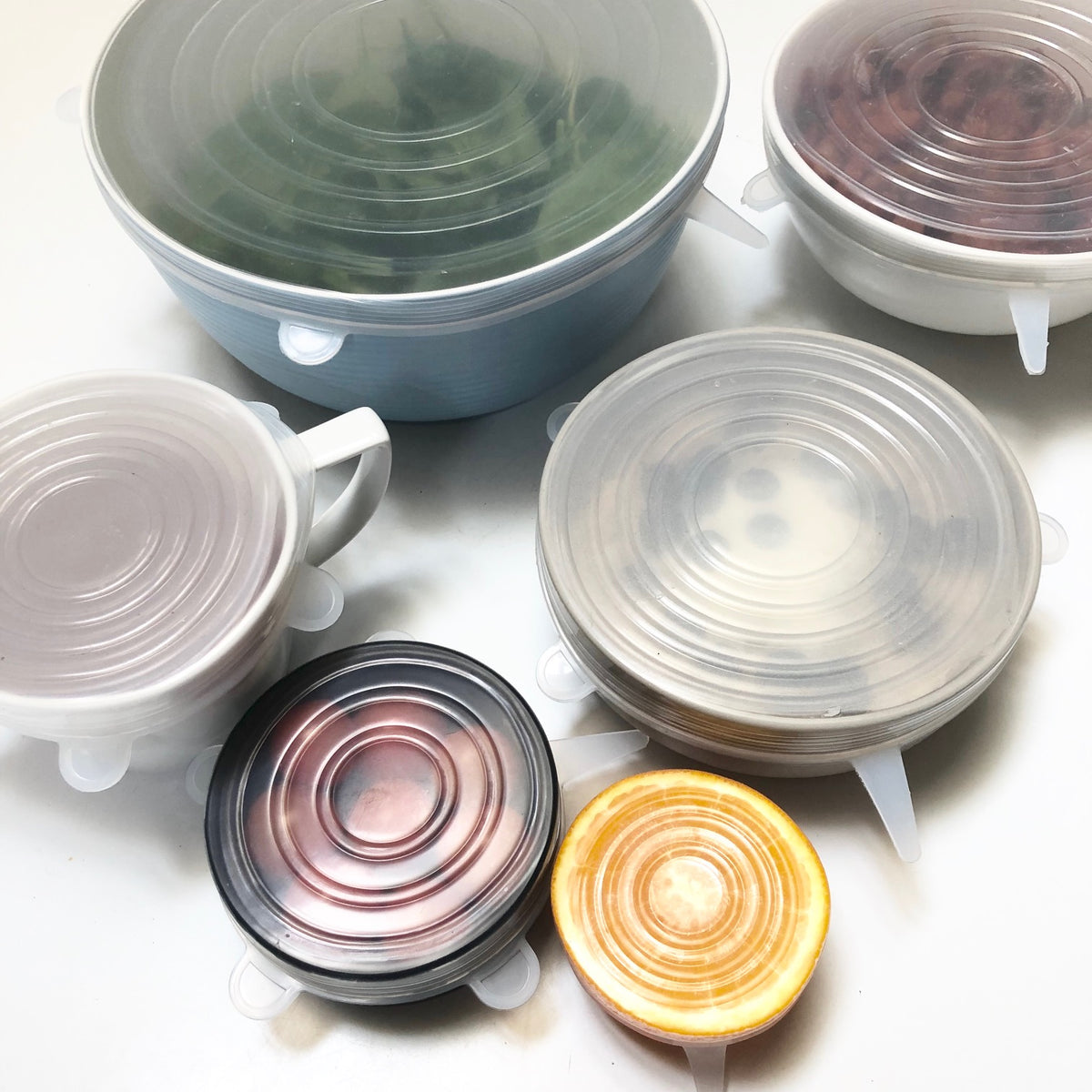 Reusable Stretch Lids Combo — Round & Square Silicone Lids | KitMaii ...