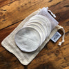 reusable bamboo cotton make-up remover pads - white mini pack 5 pads